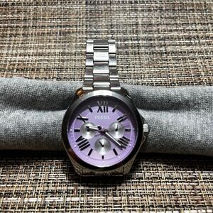 Fossil Women’s Chronograph Watch Silver and Pink Lavender